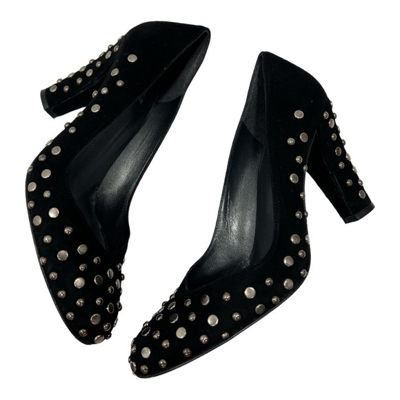 Stuart Weitzman Black Studded Suede Pumps Size 6 M - Picture 5 of 13